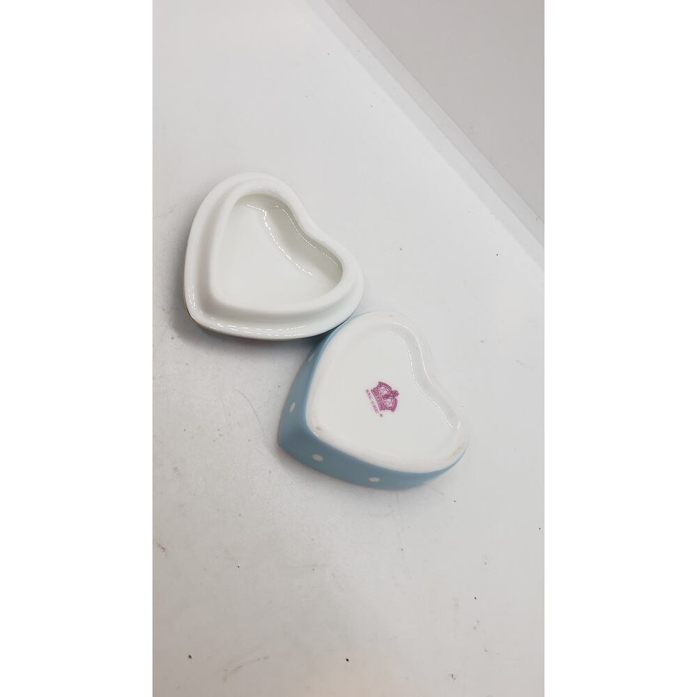 Vintage Royal Albert Heart Trinket Jewelry Box Porcelain Rose Floral England - Picture 6 of 13